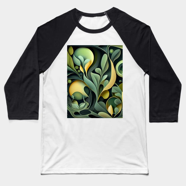 Discover the Beauty of Organic Shape Art Baseball T-Shirt by PixelProphets